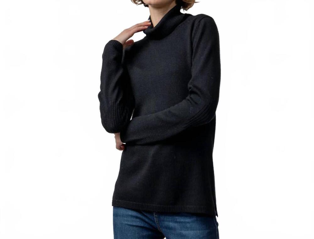 NEW ALICIA ADAMS ALPACA keaton turtleneck sweater in black